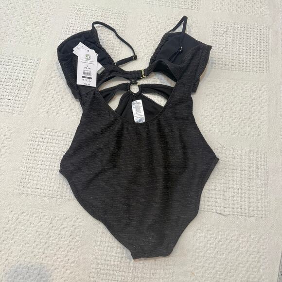 Time and Tru large cut out keyhole metallic shimmer one piece swimsuit SW 3030 - Picture 7 of 12